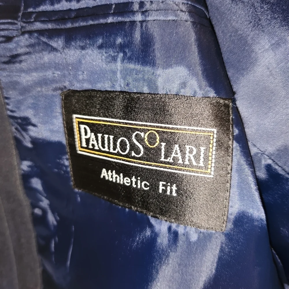 Paulo Solari Elegant Navy Pinstripe Blazer